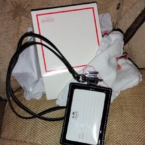 Coach Black Unisex Lanyard